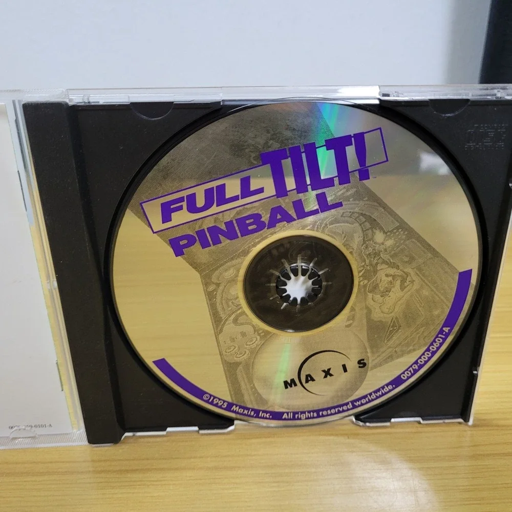 FULL TILT Pinball 1995 Vintage PC CD-ROM Video Game Maxis Windows 3.1/95 MAC VGC